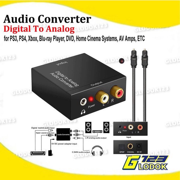 Digital To Analog Audio Converter Toslink Optical Coaxial To Rca TV