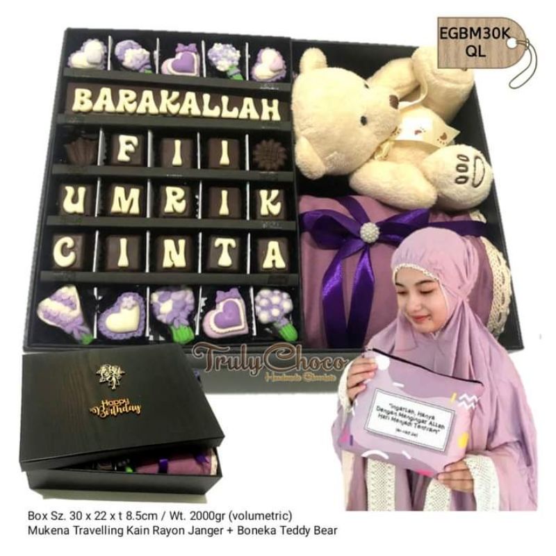 

kado ulang tahun anniversary wisuda coklat trulychoco EGBM30K boneka mukena