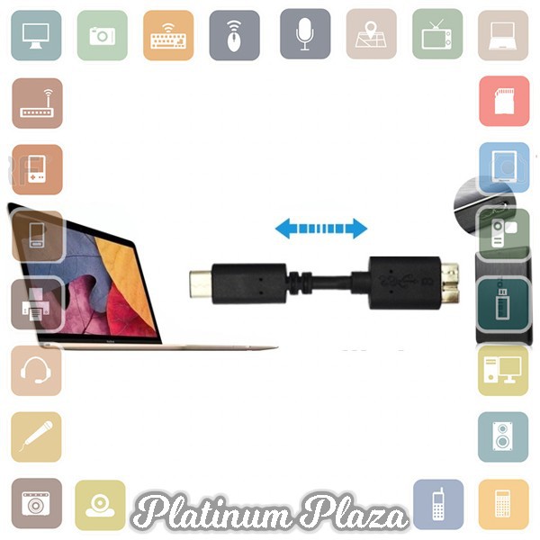 Robotsky USB 3.1 Type C to USB 3.0 Micro B Data Cable 1M - SGC10 - Black`77FMQ4-