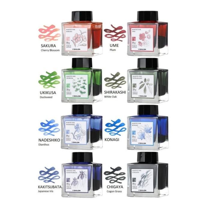 

Sailor Fountain Pen Ink Manyo #Tinta Pilot Iroshizuku Diamine Twsbi