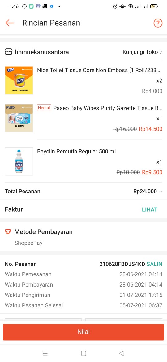Bayclin Pemutih Regular 500 Ml