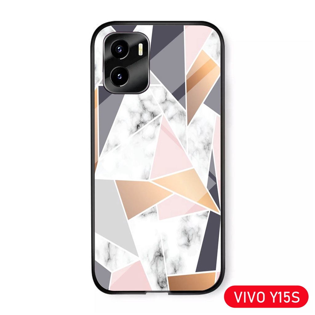[A16] Softcase Kaca Glass Vivo Y15S - Casing Hp Vivo Y15S - Case Hp - Vivo Y15S