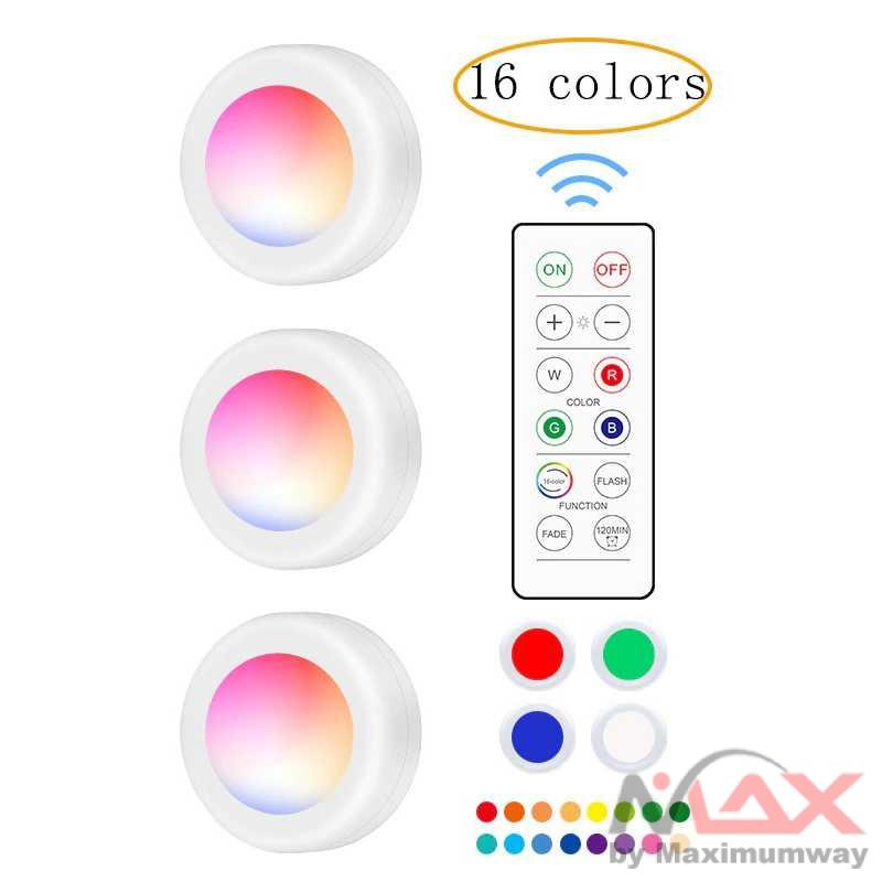 Lampu dalam ruangan dengan remote kontrol lampu tempel tenaga baterai RGB 16 warna CANSHUO Lampu LED RGB Lemari Night Lamp Touch Switch + Remote - YJ-905 LED Night Light 16-color Remote Control Cabinet Lamp Dimmable Timing Bedroom Decoration Nightlight