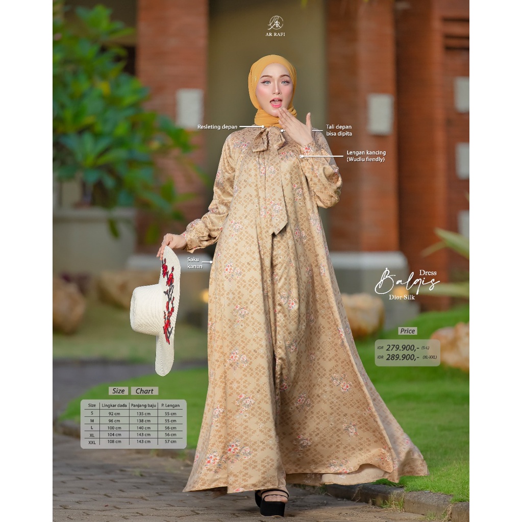 TERBARU DRESS BY AR RAFI BALQIS DRESS BAHAN DIOR SILK