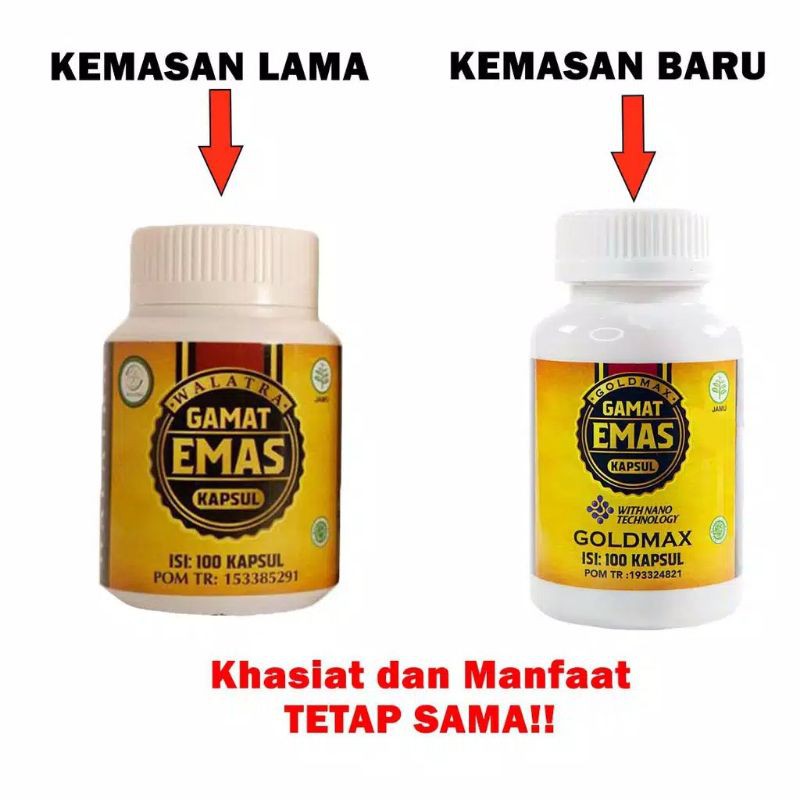 ✅Gamat Emas Kapsul Goldmax Walatra Asli - 100 Kapsul