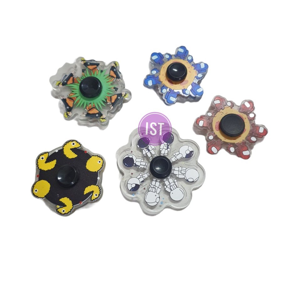 MWN Mainan Fidget Spinner Gyro Model Karakter Kartun Penghilang Stress