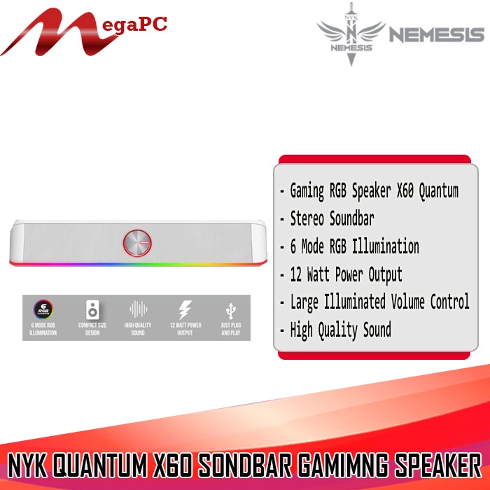 NYK Quantum X60 / X-60 RGB Soundbar Gaming Speaker