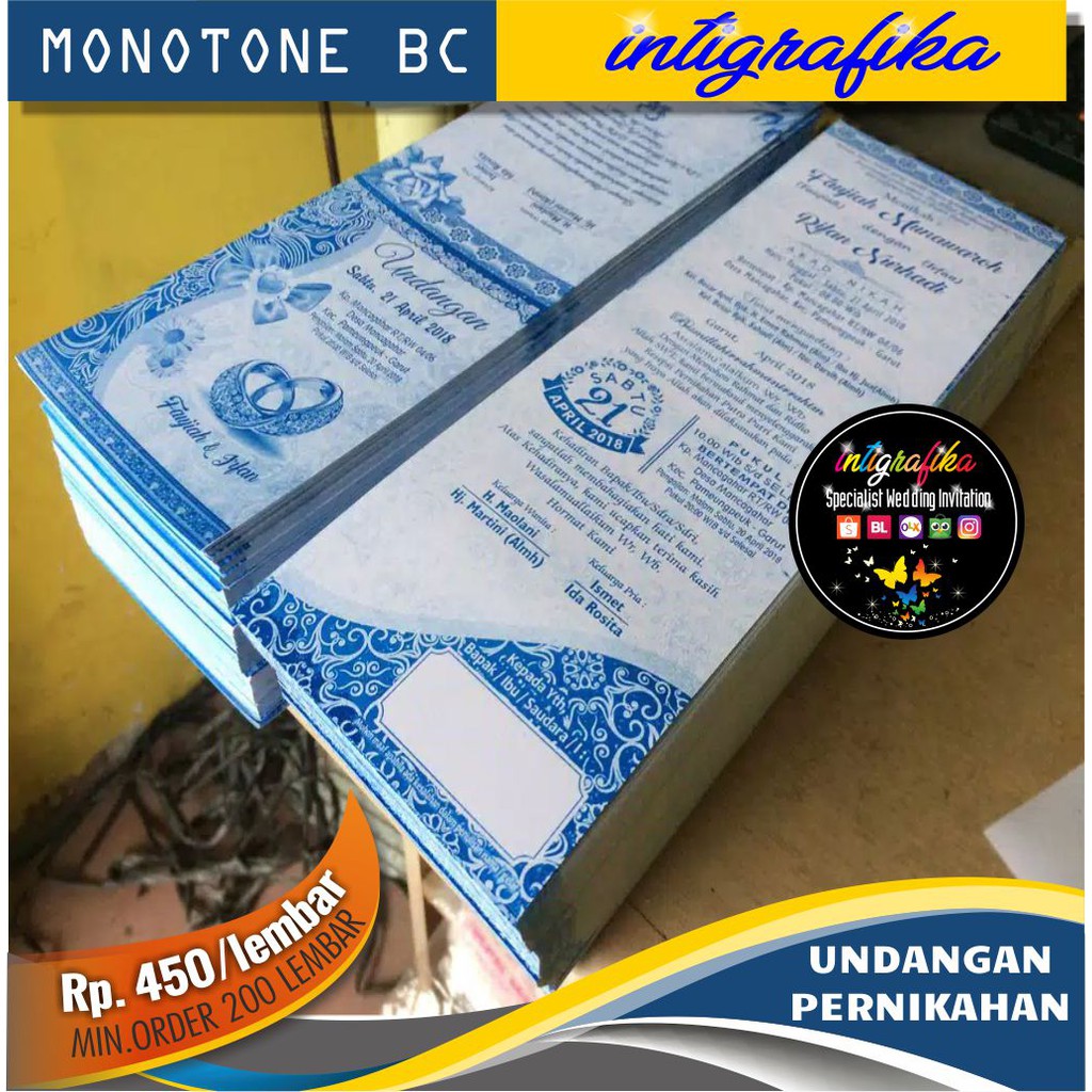 Undangan Mura cetak satu warna