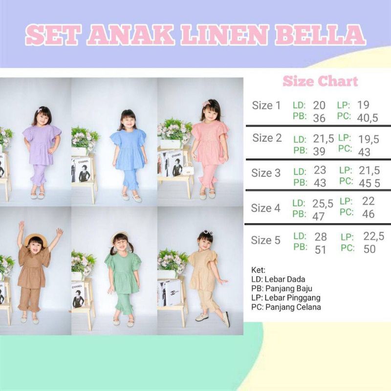 Setelan anak cewek || Bella set || Setelan Bella