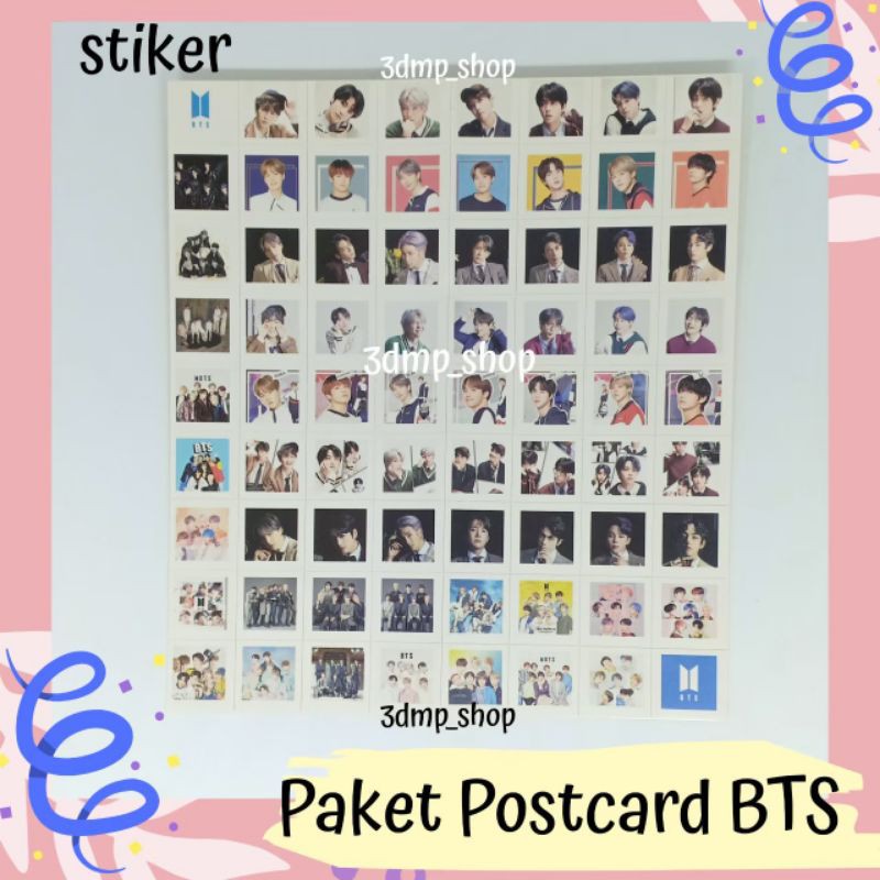 Paket Postcard lomo card lomocard Stiker Bts jimin jungkook