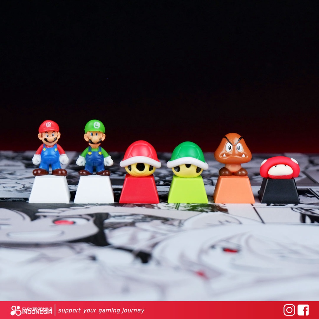 Keycaps Mario Luigi - Mario Bros Nintendo Switch Mechanical Keyboard