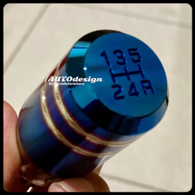 Gear Shift Knob Tuas Persneling Mobil Burn Blue Alumunium Universal