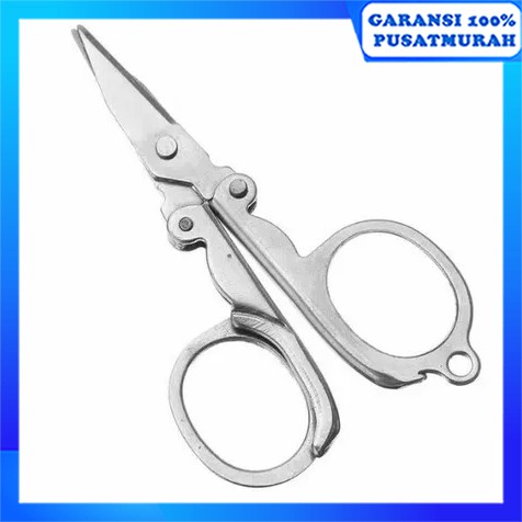 

[100gr] Gunting Lipat Stainless Steel Klasik Travel Scissor - Silver