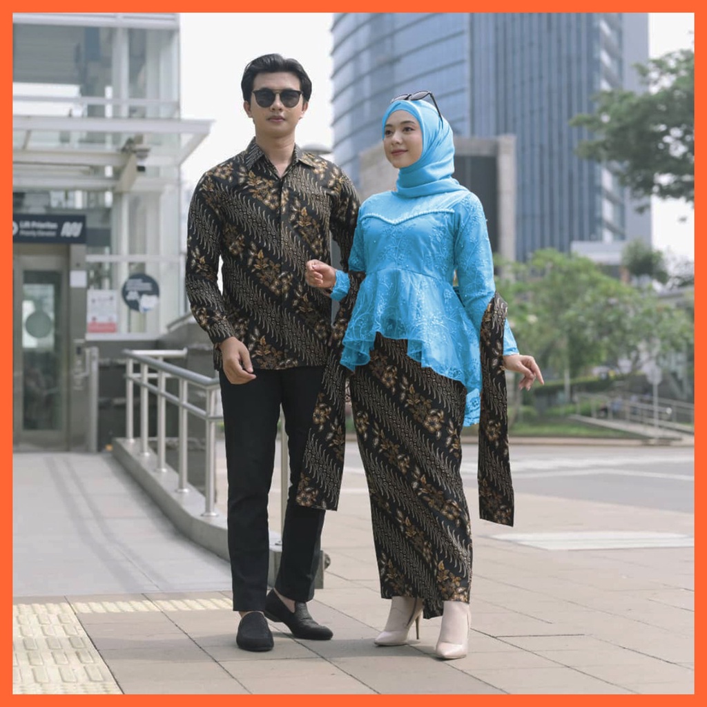 SOLO BATIK TERMURAH - COUPLE KEBAYA BATIK KONDANGAN TUNANGAN WISUDA LAMARAN / SET COUPLE KEBAYA BRUKAT TILLE MUTIARA PREMIUM BEST SELLER