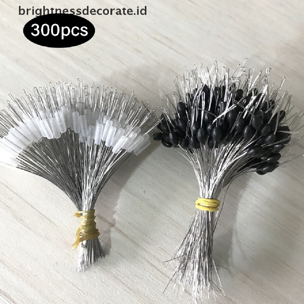 300pcs / lot Stopper Bobber Apung Bentuk Silinder Bahan Karet Untuk Memancing