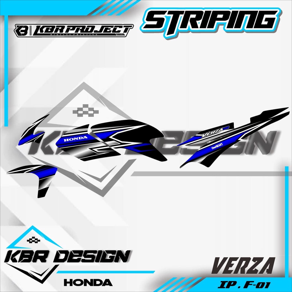 VERZA (COD) STICKER STRIPING Lis Variasi Motor Honda VERZA Tahun 2013 Semi Full Design F-01