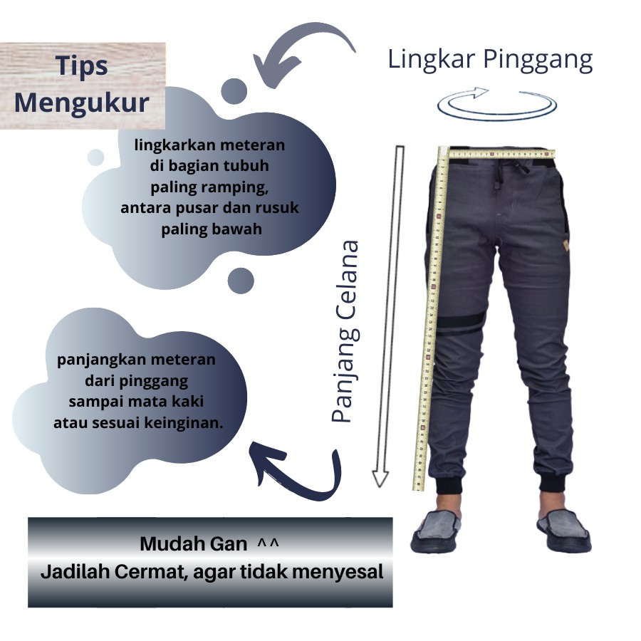 CELANA JOGGER PANJANG KERJA HARIAN Santai Casual Formal Hitam Abu Cream Mocca 27-34