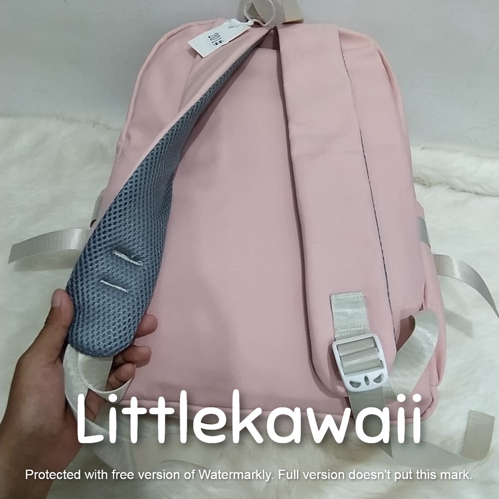 LK/Tas Ransel Laptop Backpack Fashion Anak Remaja Dewasa Kantong Jaring Gesper Hello77 Import