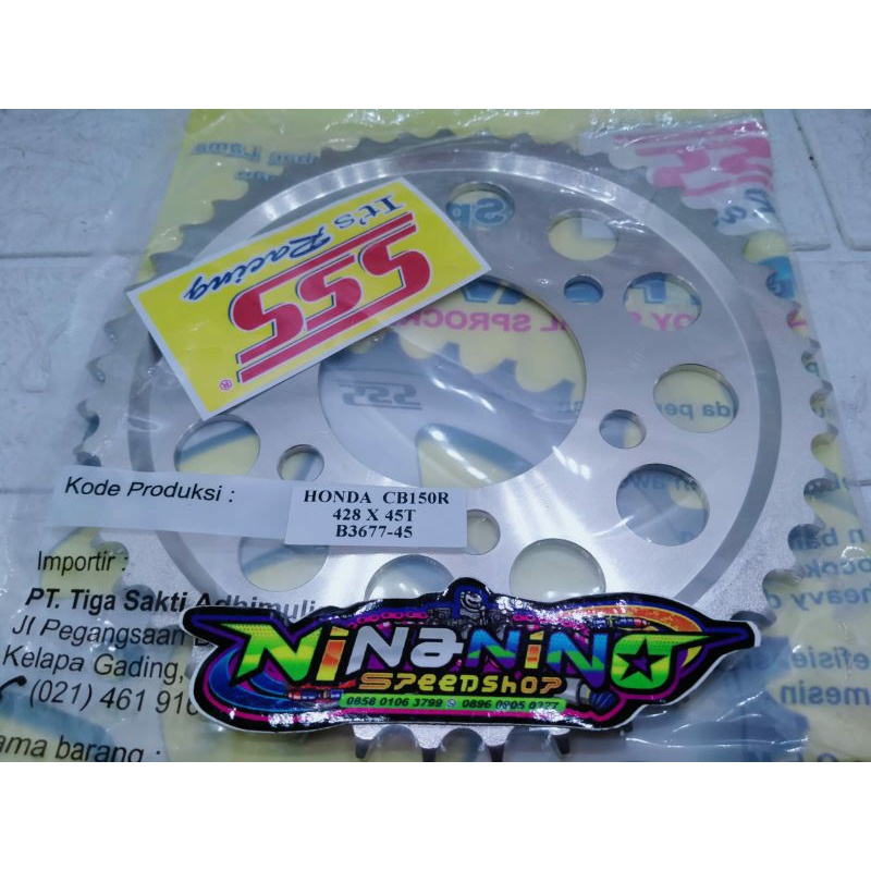 Gear Belakang SSS 428 Cb150R new Lubang 6 ukuran 45