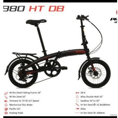 Sepeda Lipat Pacific 2980 HT Disc Brake 16inch