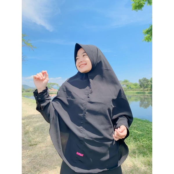 jilbab kerudung bergo jumbo fashion muslim-hitamn