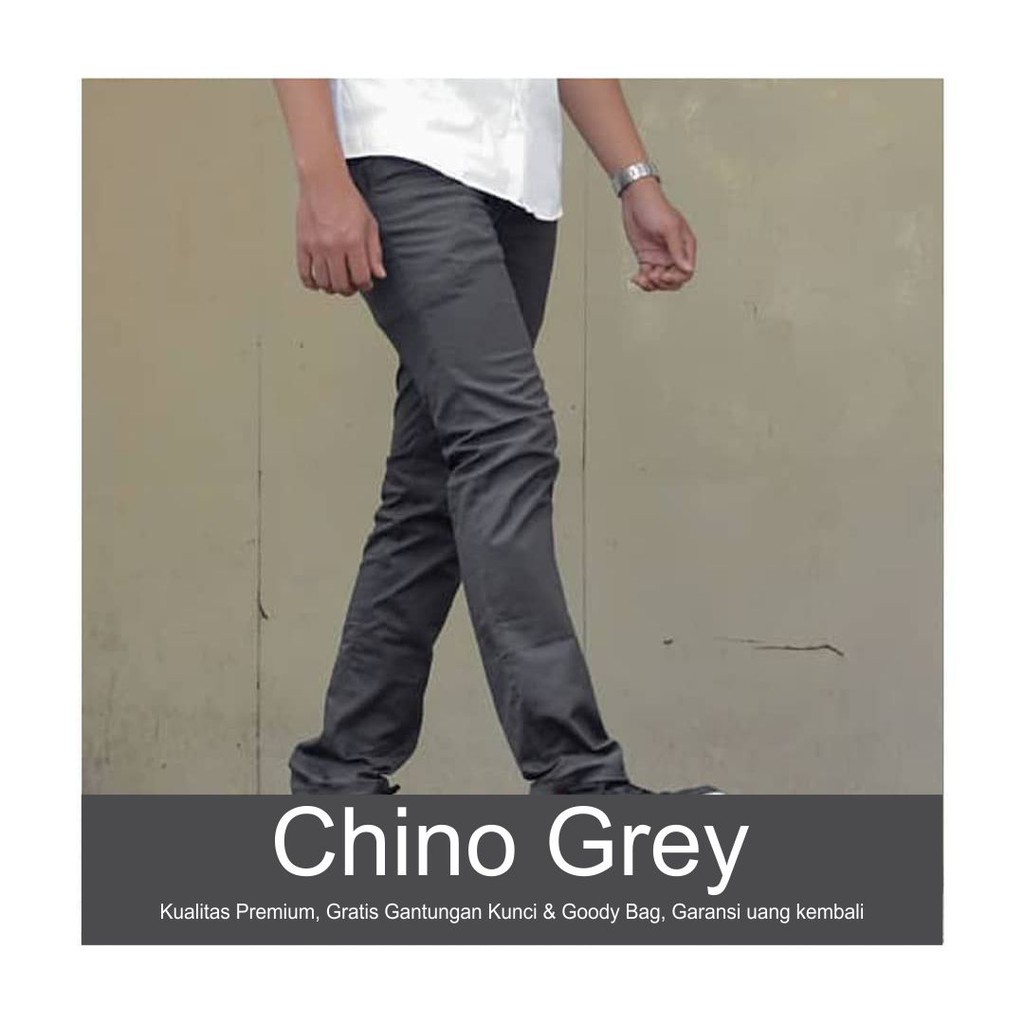 Celana Chino Original Motz Khaki Abu Muda Cream Hitam Abu Tua