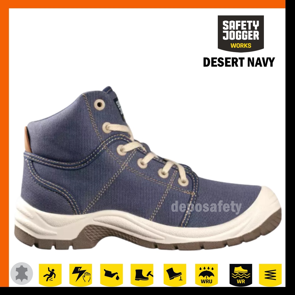 Sepatu Safety Jogger Desert Biru S1P Original 100% - Safety Shoes Jogger Desert Blue S1P