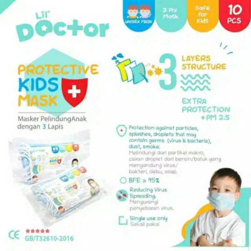 Lil Doctor Masker Medis Anak &amp; Dewasa LilDoctor Protective Face Mask 3 Ply isi 10pcs