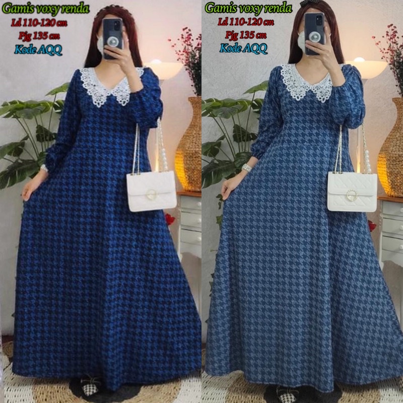 Gamis voxy renda &amp; minidress kode AQR