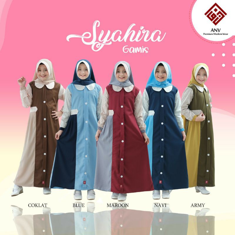 ANV KIDS - GAMIS COUPLE ANAK DAN JUNIOR/GAMIS SYAHIRA/GAMIS REMAJA