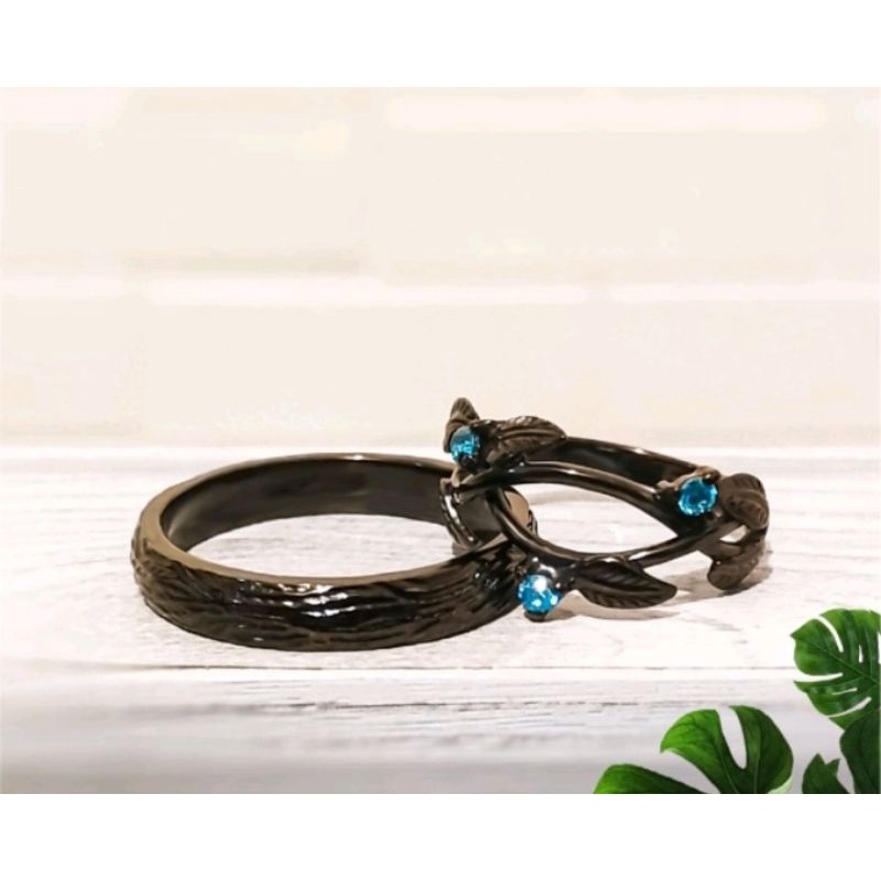 Cincin couple perak rustik hitam - cincin hitam rustik deffansilver cincin perak simple