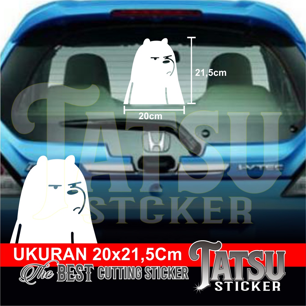 CUTTING STICKER - STICKER KACA MOBIL MOTOR PINTU BODY DLL - WE BARE BEARS ( ICE BEAR )