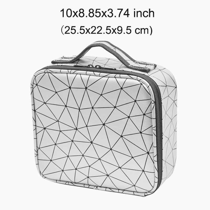 Tas Koper Make Up Travel Women Cosmetic Big Capacity Waterproof - F119 - Marble White