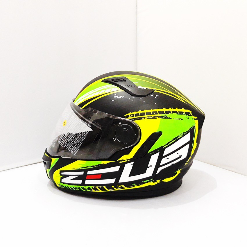 Helm Zeus ZS-813A Matt Black/AN13 Green FullFace