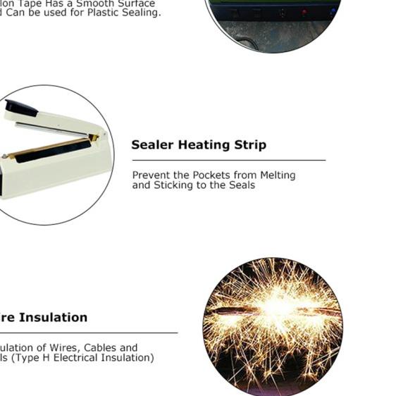

☛ Kertas Kain Teflon Silpat Tape Tahan Panas Mesin Press Sealer Baking - 20mm x 10m ♀