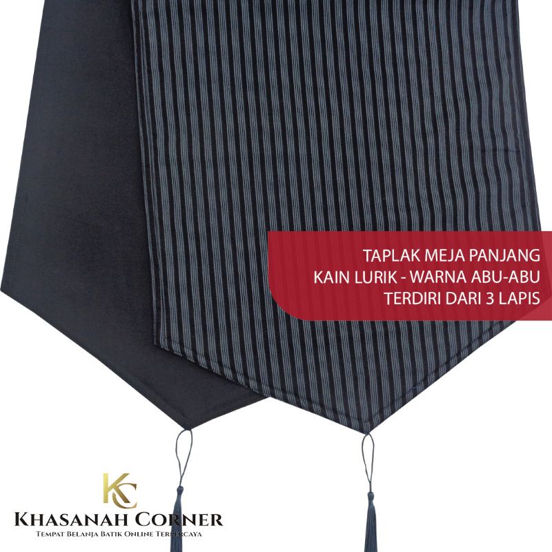Taplak Meja Panjang 156x36 cm Runner Table Cloth Cover Persegi Kain Lurik Batik Tenun Katun Warna Ab