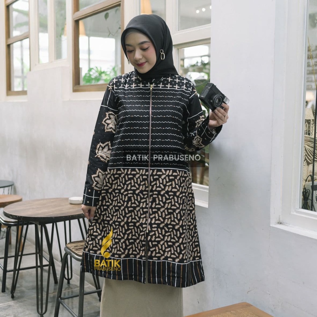 Tunik Batik Wanita Modern Terbaru Jumbo M L XL XXL Motif Mandura Atasan Batik Wanita Seragam Murah B