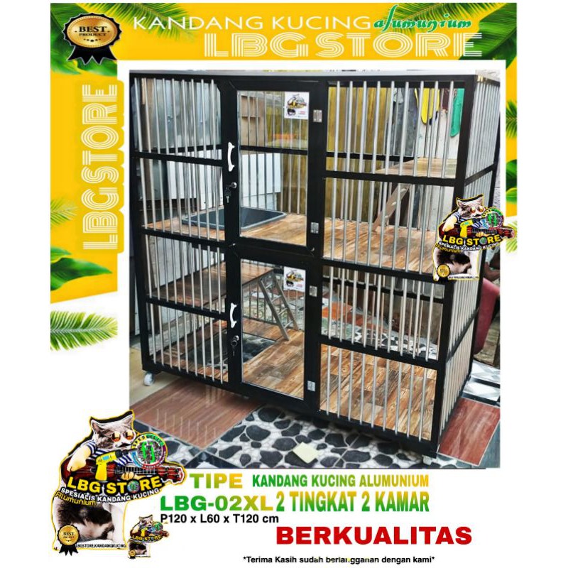 Kandang Kucing Termurah Berkualitas Alumunium 2  TINGKAT  2  