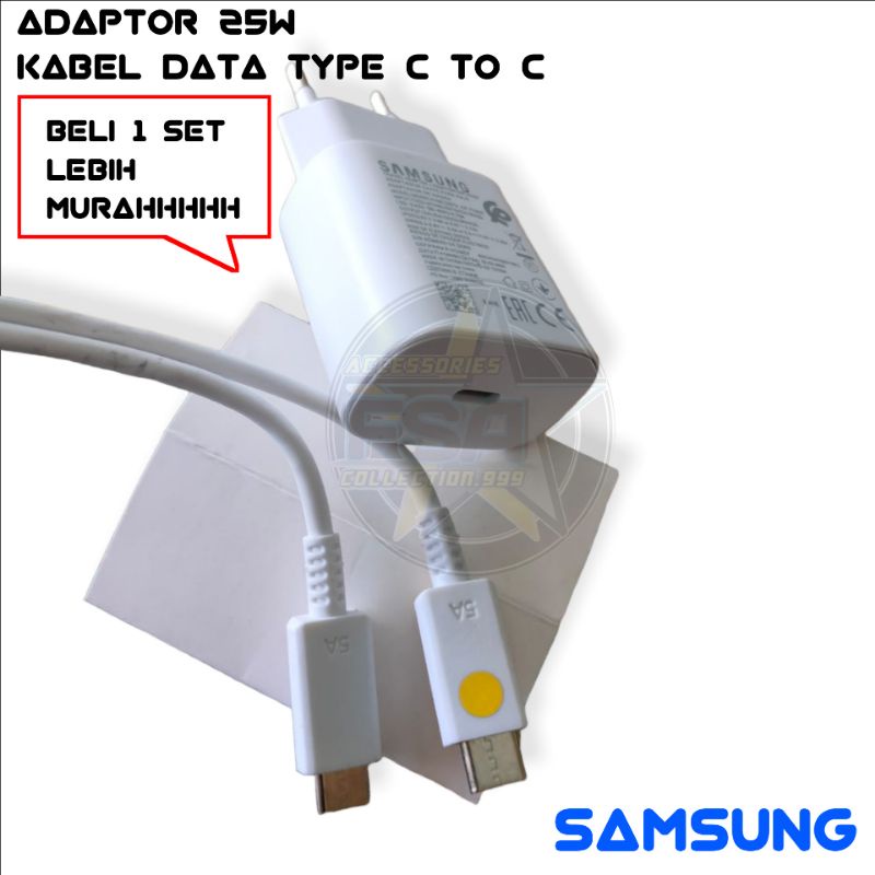 Adaptor SMG 25W + Kabel Data SMG Type C To C Super Fast Charging SMG A51 A70 A71 M51 A33 A53 A80 Note 10 S10 S20 S21 FE