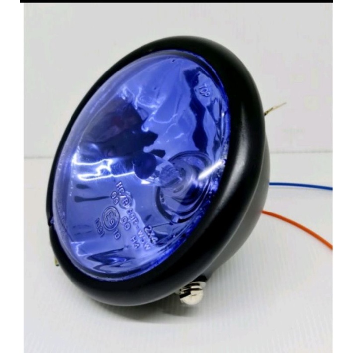 reflektor lampu depan motor Cb headlamp lampu jute pesek clasic classic klasik hitam