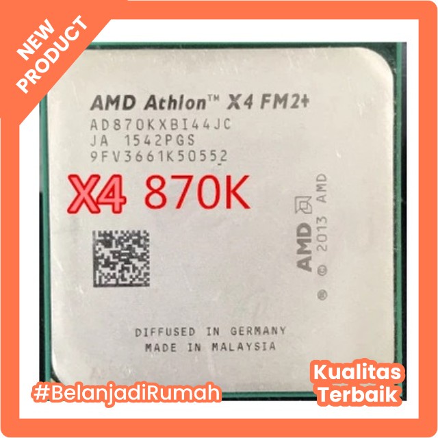 Prosesor AMD FM2+ Athlon X4-870K 3.9GHZ - 4.1GHz X4 870K Bukan AM3