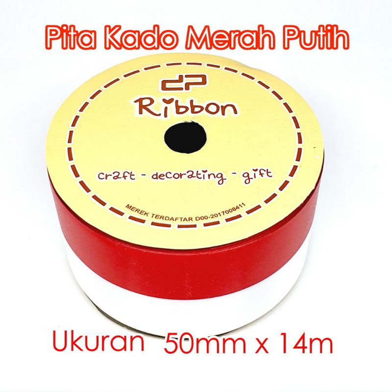 

JKT Pita Kado Merah Putih 50mm x 14 METER Ribbon Jepang 2" Bendera Indonesia Merdeka 5cm 2 inch