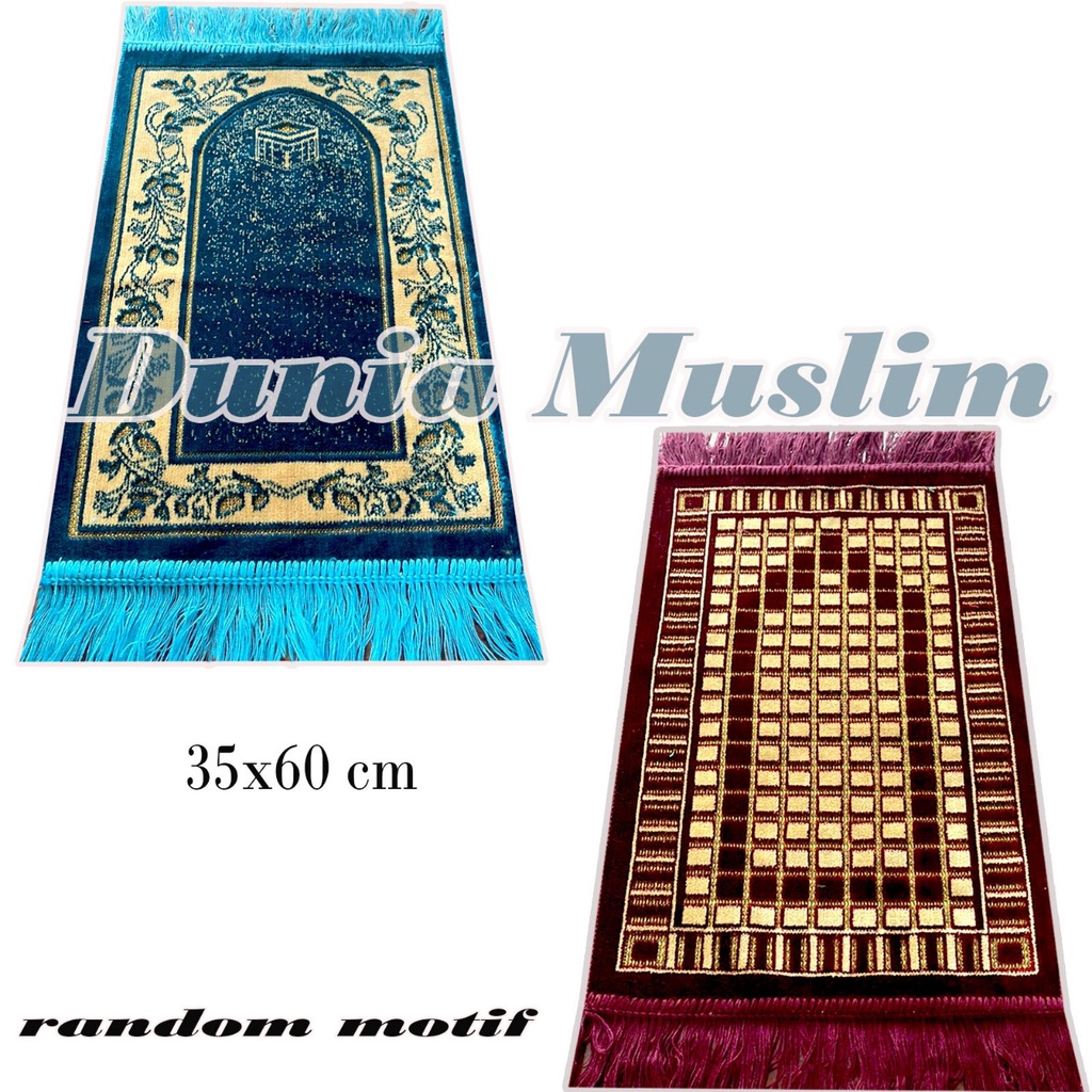 Sajadah Mini Turki Uk. 35*60 CM / Sajadah Bludru Tebal Bulu Sajadah Sujud Muka Anak Kepala