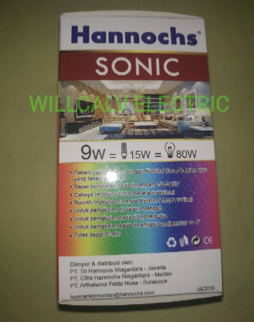 LAMPU LED HANNOCHS SONIC 9W 9WATT 9 W - LAMPU LED HANNOCH SONIC 9W 9WATT 9 W CAHAYA KUNING