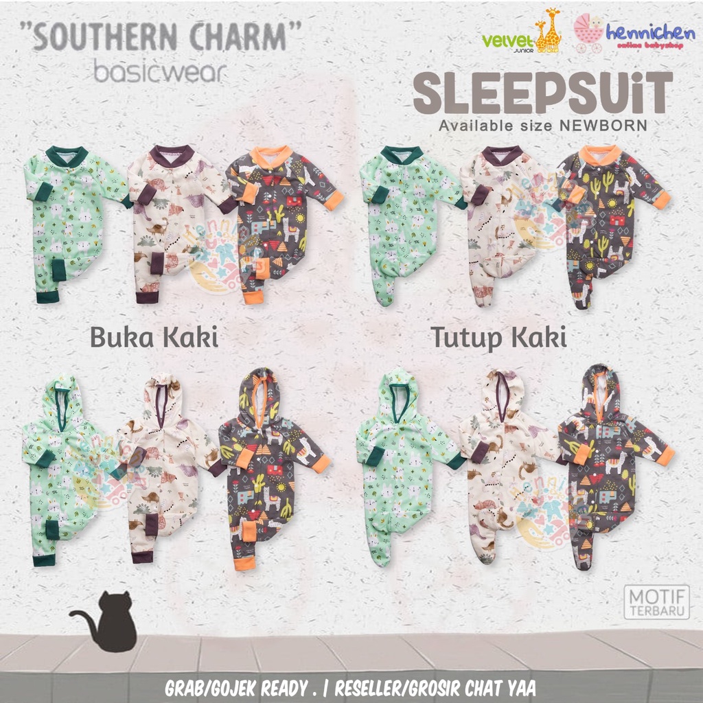 VELVET JUNIOR piyama kodok SLEEPSUIT PANJANG NEW BORN ARTIC / GREAT / COURAGE / PARADE OF JOY baju anak / baju bayi jumper anak romper