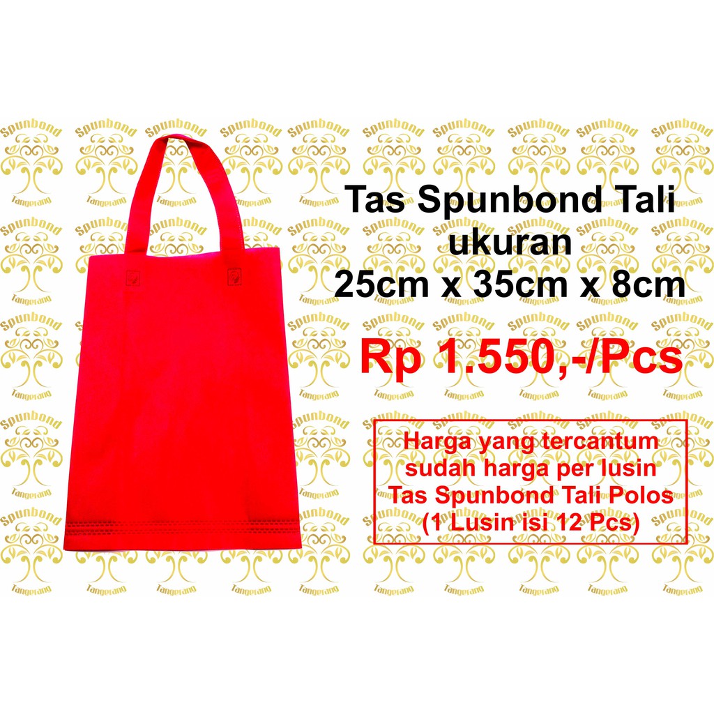 Tas Spunbond Tali 25x35x9cm / Goodie Bag Spunbond