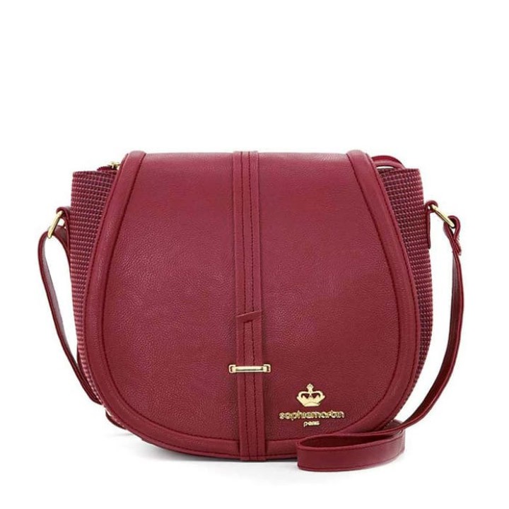 Sophie Paris Tas Selempang Wanita Zettara Bag- High Quality-Warna Merah Maroon- Bahan Kulit Sintetis