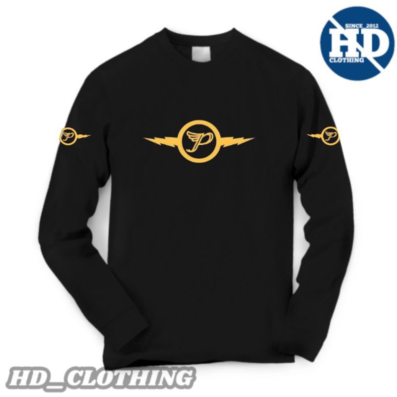 kaos musik atasan pria lengan panjang cotton combad 30s motif simple