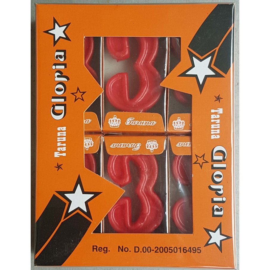 

Lilin Angka 3 / Dus isi 12 pc / Warna Merah Polos