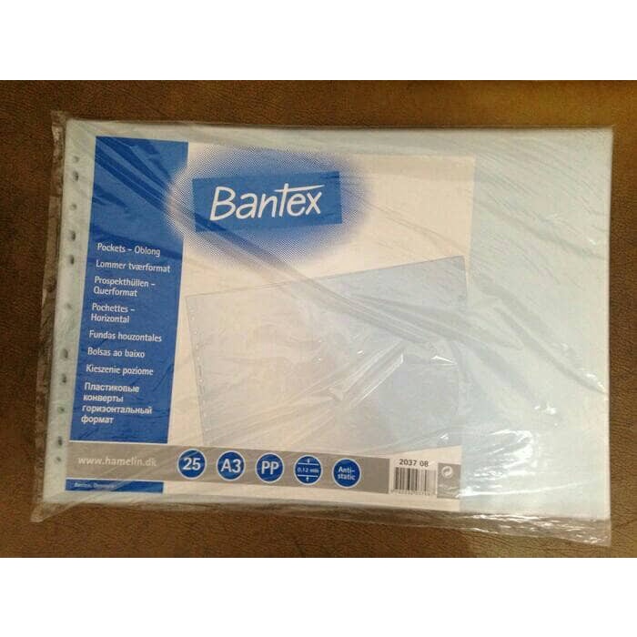 

Cantik Pp Pocket A3 Landscape Binder Bantex /Pack (25 Lembar) Trendi